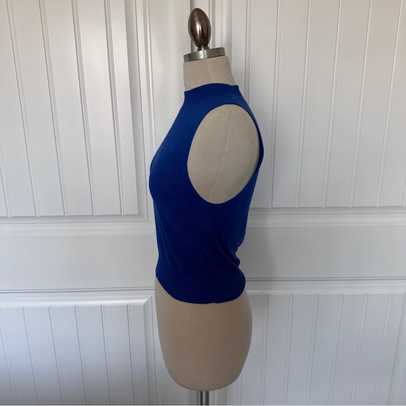 Express Blue Mock Neck Tank - Picture 3 of 7